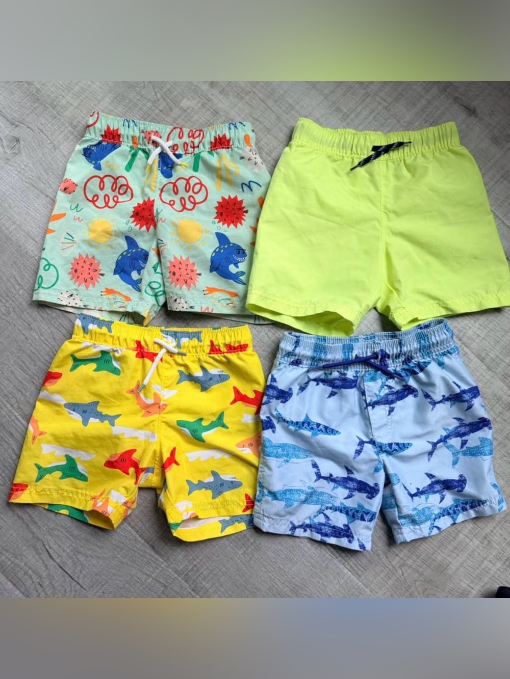 Kids Sw Swim Shorts - Yellow, Lime, Light Blue, Mint